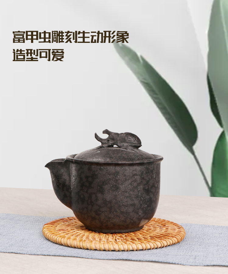 安化冰碛岩手抓壶整石雕刻手抓泡茶壶富甲壶