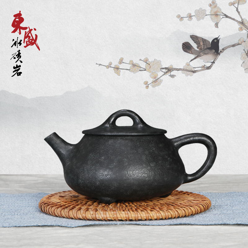 东盛天然冰碛岩手工雕刻中式小石瓢